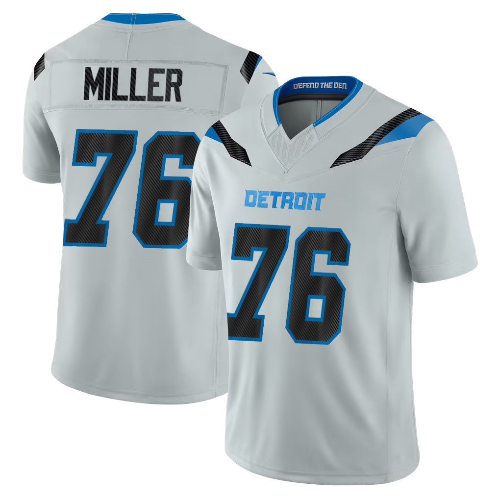 Blandc D.Lions #76 Blake Miller Player Silver Limited 2026 Rivalries Collection Home Game Stitched Jerseys