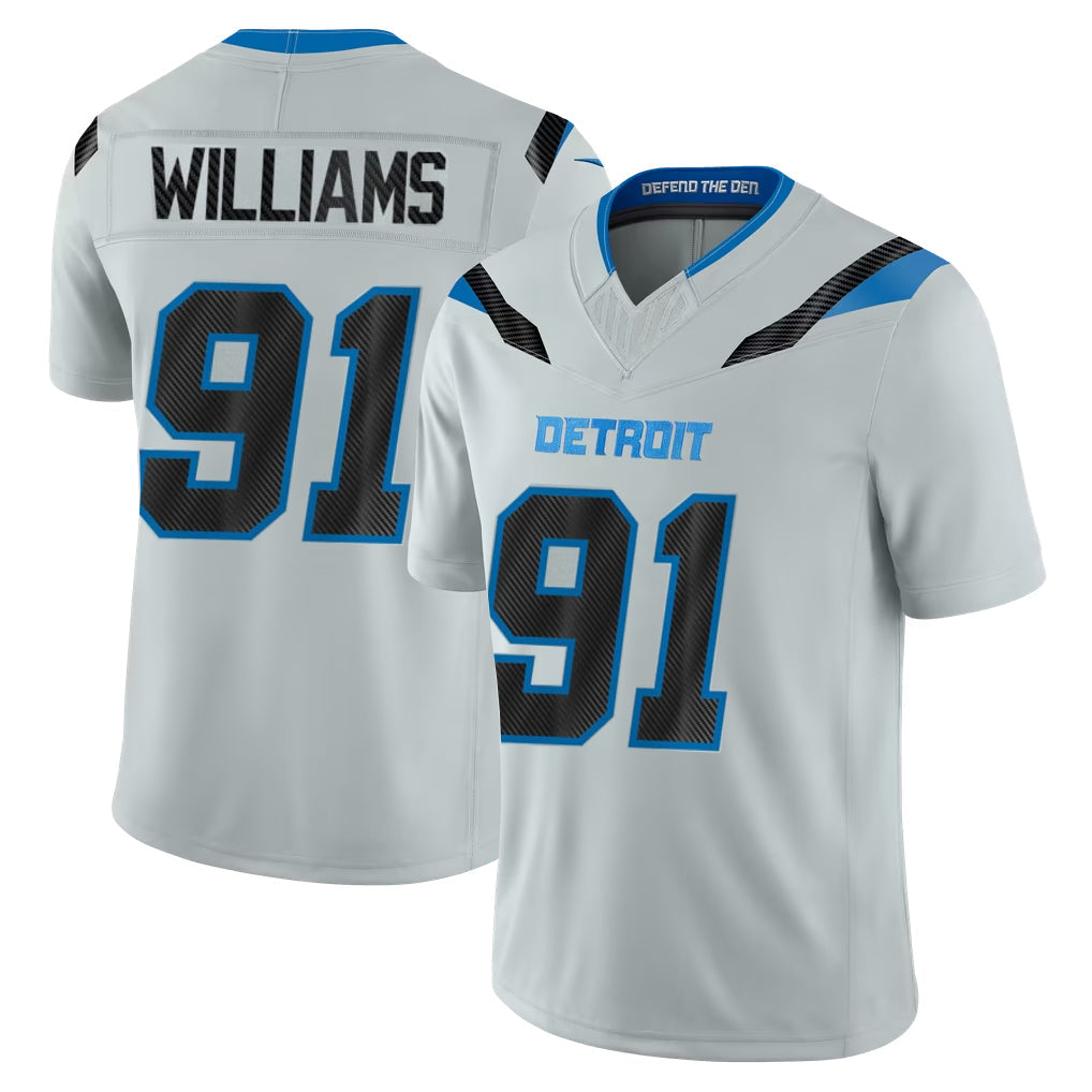 Blandc D.Lions #91 Tyleik Williams Player Silver Limited 2026 Rivalries Collection Home Game Stitched Jerseys