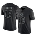 Blandc GB.Packers #18 Jonnu Smith Player Black Reflective Limited Home Game Stitched Jerseys
