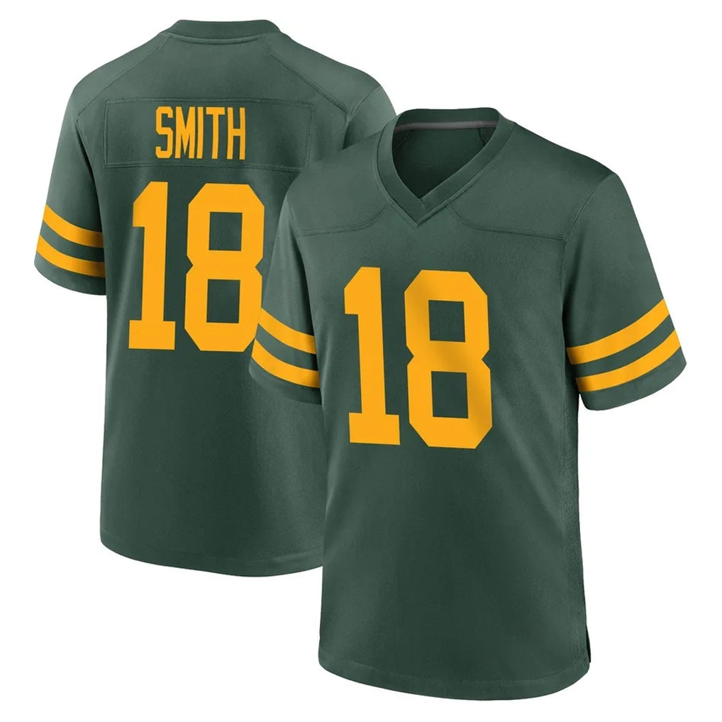 Blandc GB.Packers #18 Jonnu Smith Player Green Alternate Home Game Stitched Jerseys