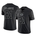 Blandc GB.Packers #21 Benjamin St-Juste Player Black Reflective Limited Home Game Stitched Jerseys