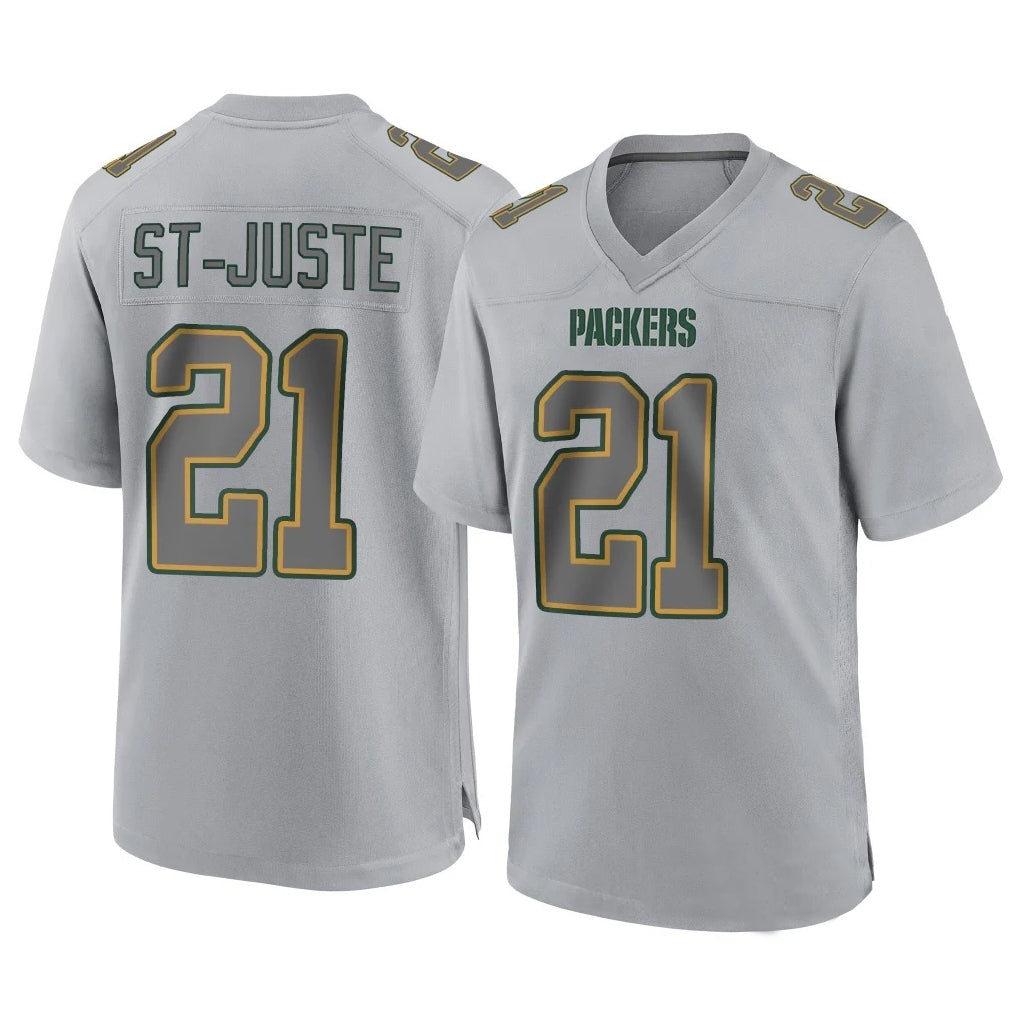 Blandc GB.Packers #21 Benjamin St-Juste Player Gray Atmosphere Fashion Home Game Stitched Jerseys