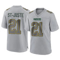 Blandc GB.Packers #21 Benjamin St-Juste Player Gray Atmosphere Fashion Home Game Stitched Jerseys
