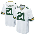 Blandc GB.Packers #21 Benjamin St-Juste Player White Home Game Stitched Jerseys
