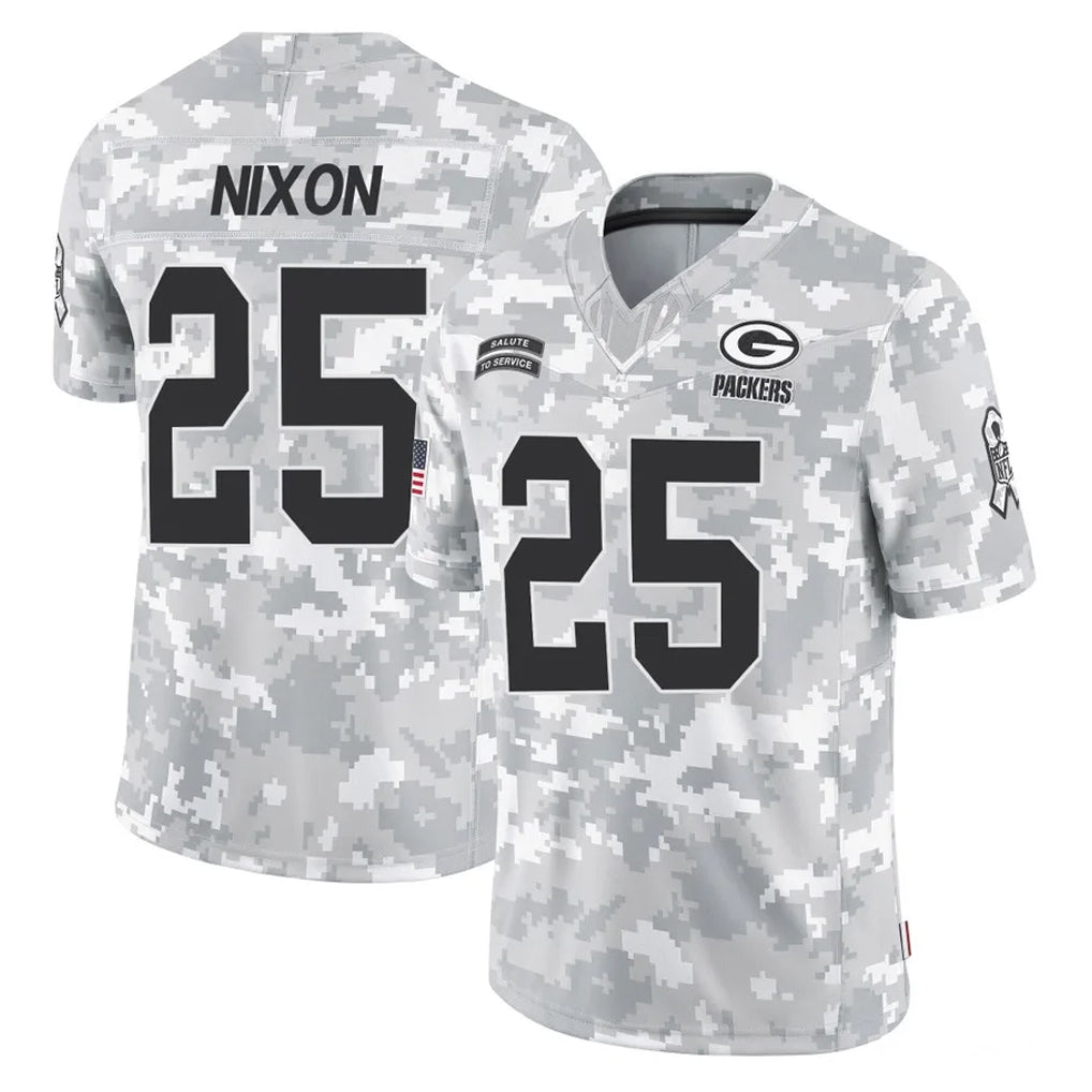 Blandc GB.Packers #25 Keisean Nixon Player Arctic Camo Salute To Service Limited Stitched Jerseys