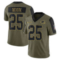 Blandc GB.Packers #25 Keisean Nixon Player Olive Salute To Service Limited Game Stitched Jerseys