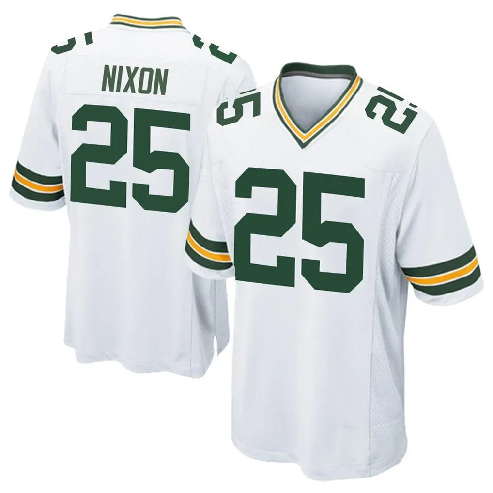 Blandc GB.Packers #25 Keisean Nixon Player White Home Game Stitched Jerseys