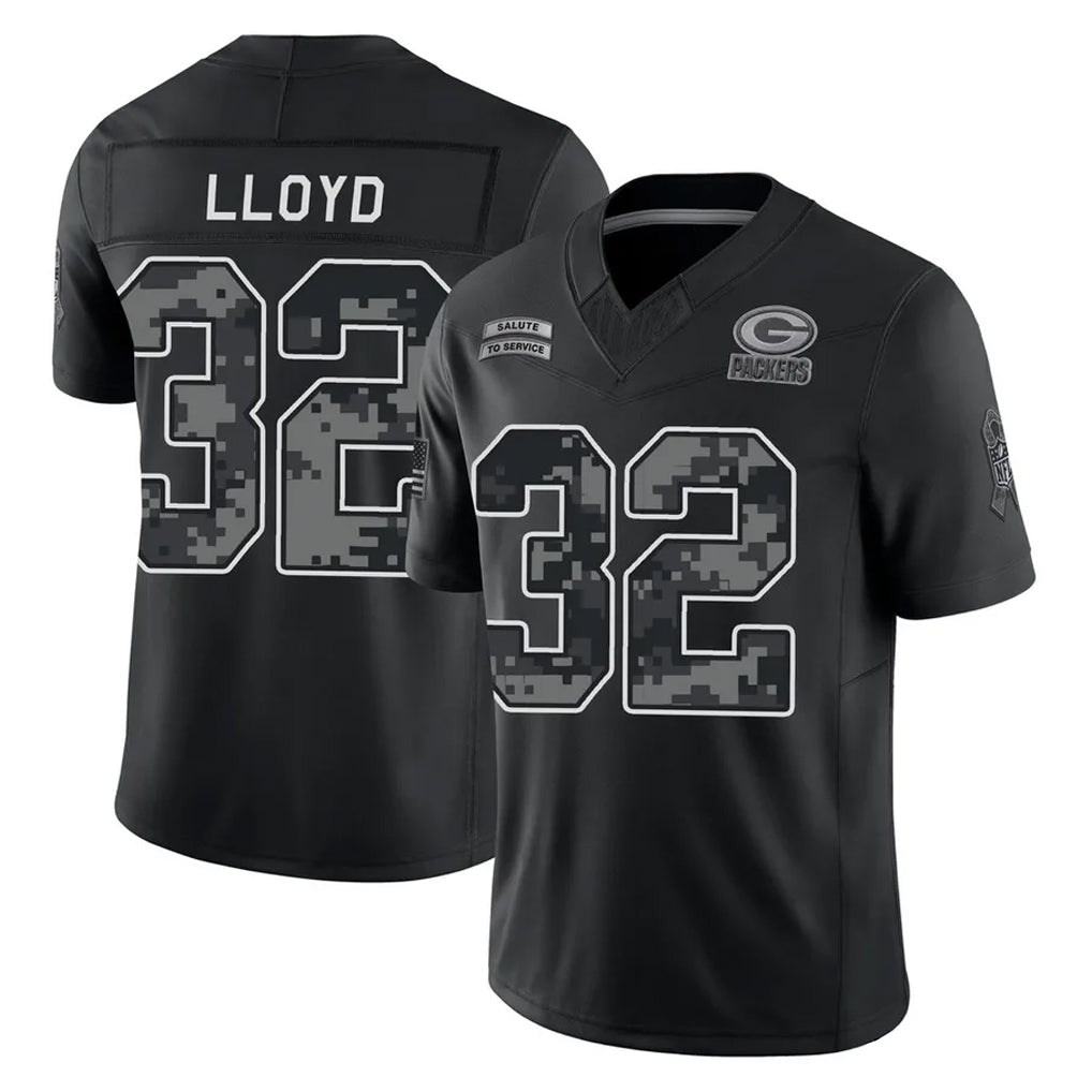 Blandc GB.Packers #32 MarShawn Lloyd Player Black Limited 2026 Salute to Service Home Game Stitched Jerseys