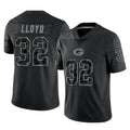 Blandc GB.Packers #32 MarShawn Lloyd Player Black Reflective Limited Home Game Stitched Jerseys