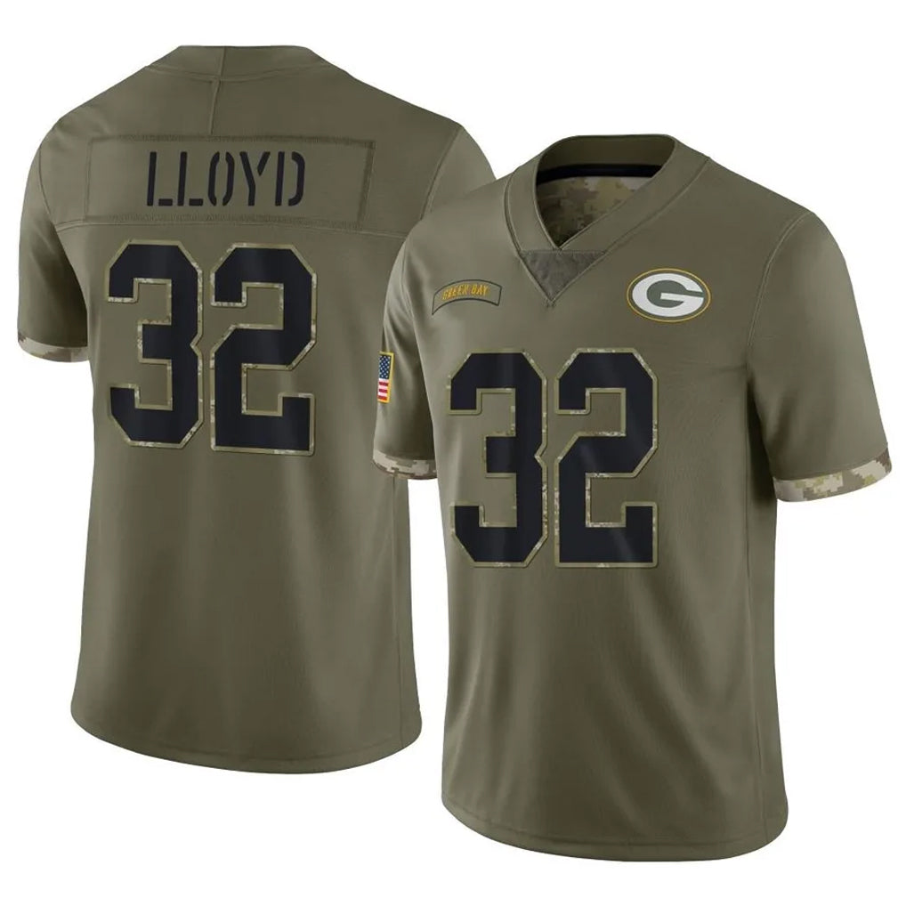 Blandc GB.Packers #32 MarShawn Lloyd Player Olive Salute To Service Limited Stitched Jerseys