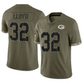 Blandc GB.Packers #32 MarShawn Lloyd Player Olive Salute To Service Limited Stitched Jerseys