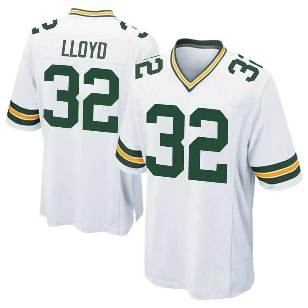 Blandc GB.Packers #32 MarShawn Lloyd Player White Home Game Stitched Jerseys
