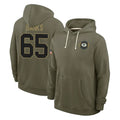 Blandc GB.Packers #65 Aaron Banks Player Olive Salute to Service Pullover Hoodies Limited Stitched Jerseys
