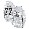 Blandc GB.Packers #77 Jordan Morgan Player Arctic Camo Salute to Service Hoodies Limited Game Stitched Jerseys