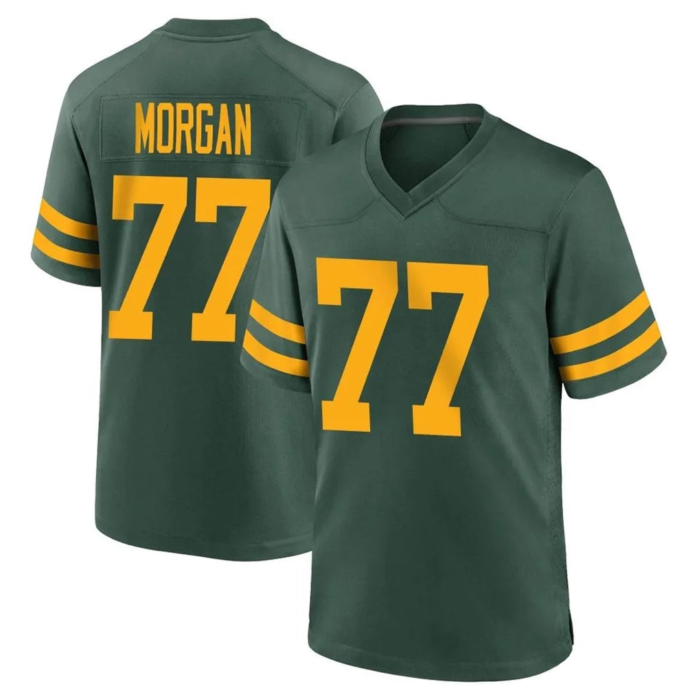 Blandc GB.Packers #77 Jordan Morgan Player Green Alternate Home Game Stitched Jerseys