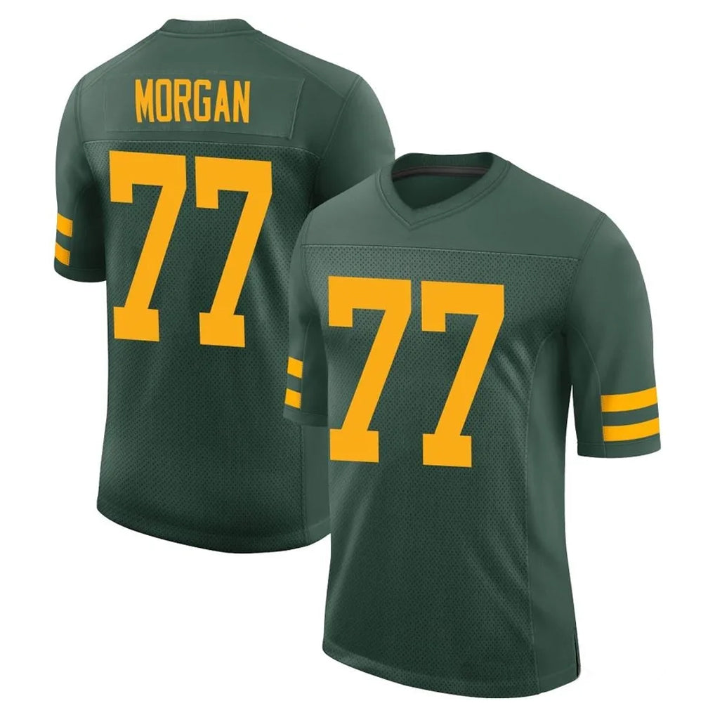 Blandc GB.Packers #77 Jordan Morgan Player Green Alternate Vapor Home Game Stitched Jerseys