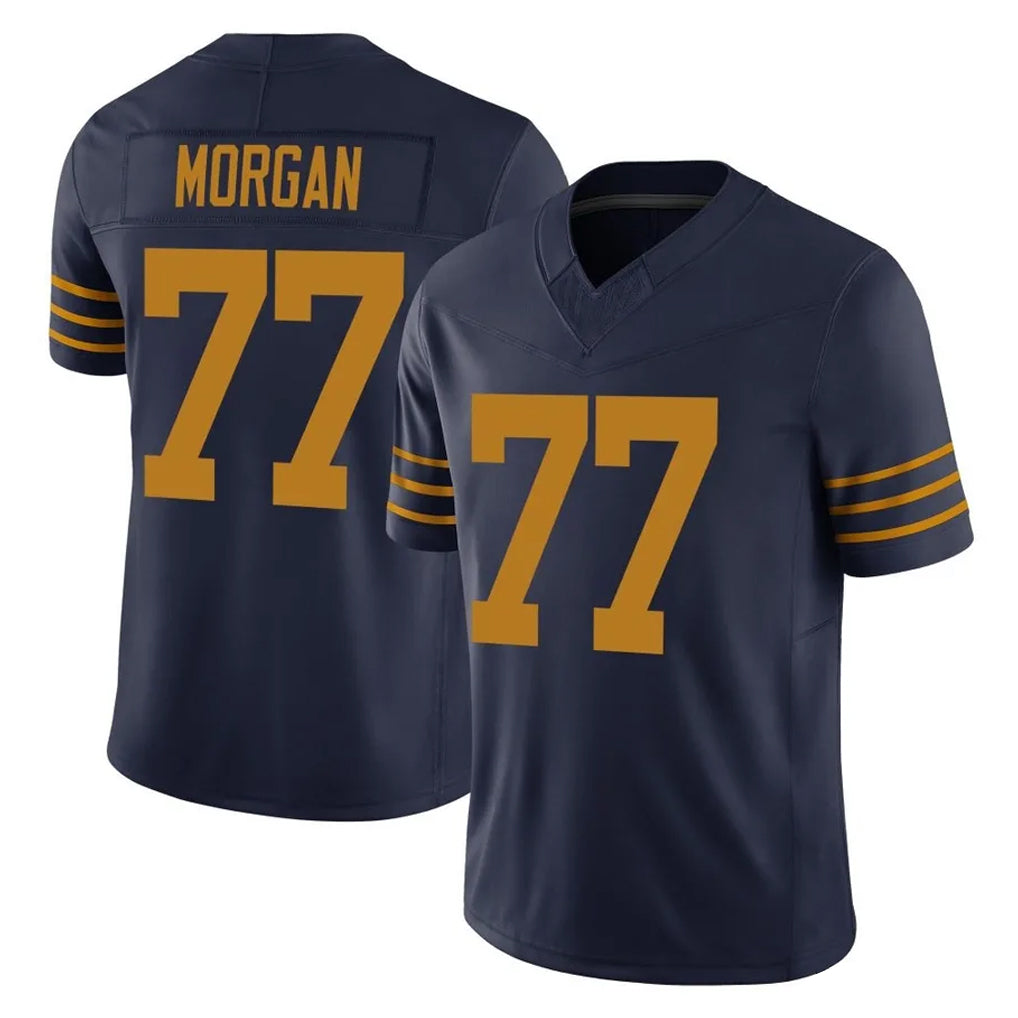 Blandc GB.Packers #77 Jordan Morgan Player Navy The 1923 Classic Vapor F.U.S.E. Home Game Stitched Jerseys