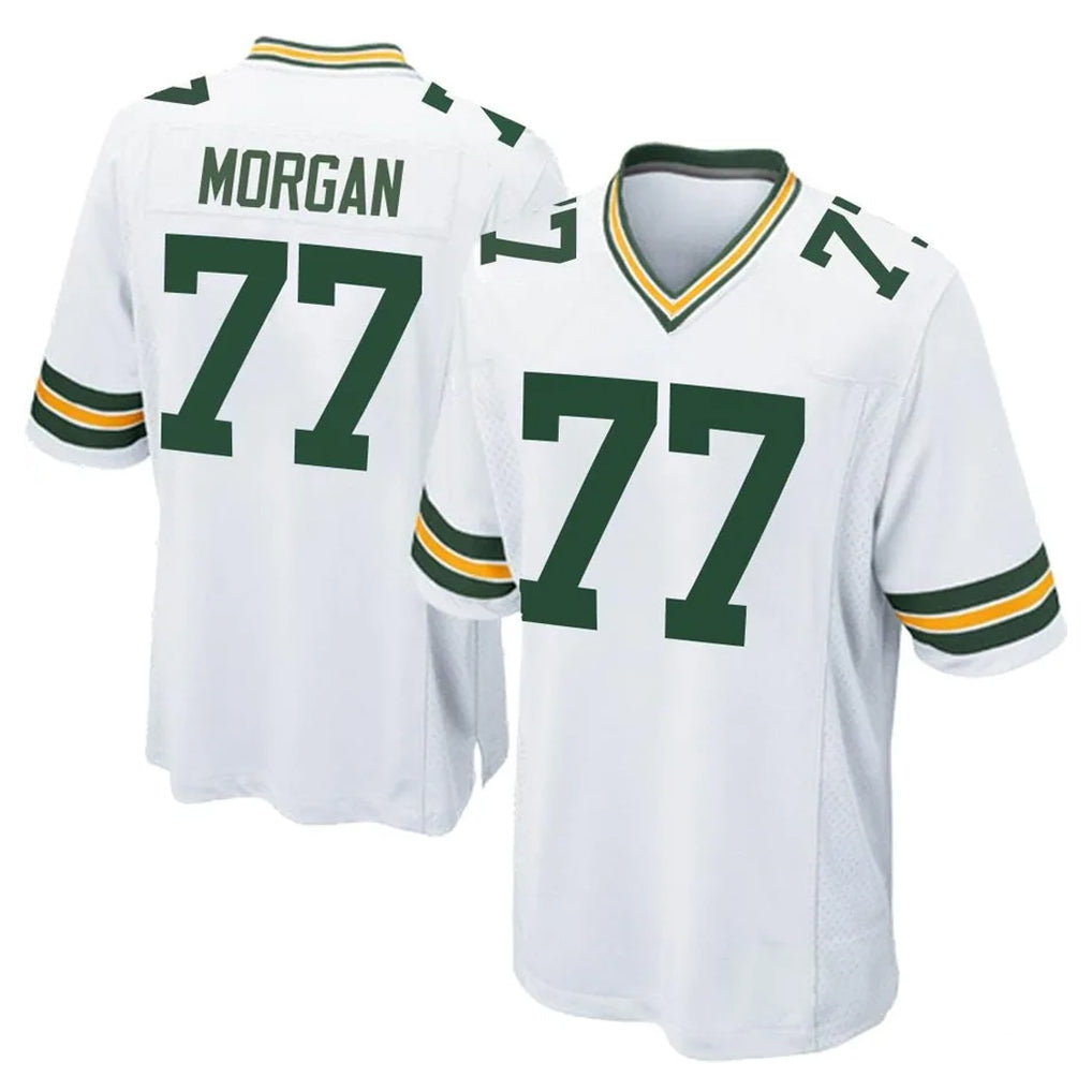 Blandc GB.Packers #77 Jordan Morgan Player White Home Game Stitched Jerseys