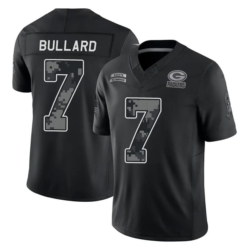 Blandc GB.Packers #7 Javon Bullard Player Black Limited 2026 Salute to Service Home Game Stitched Jerseys