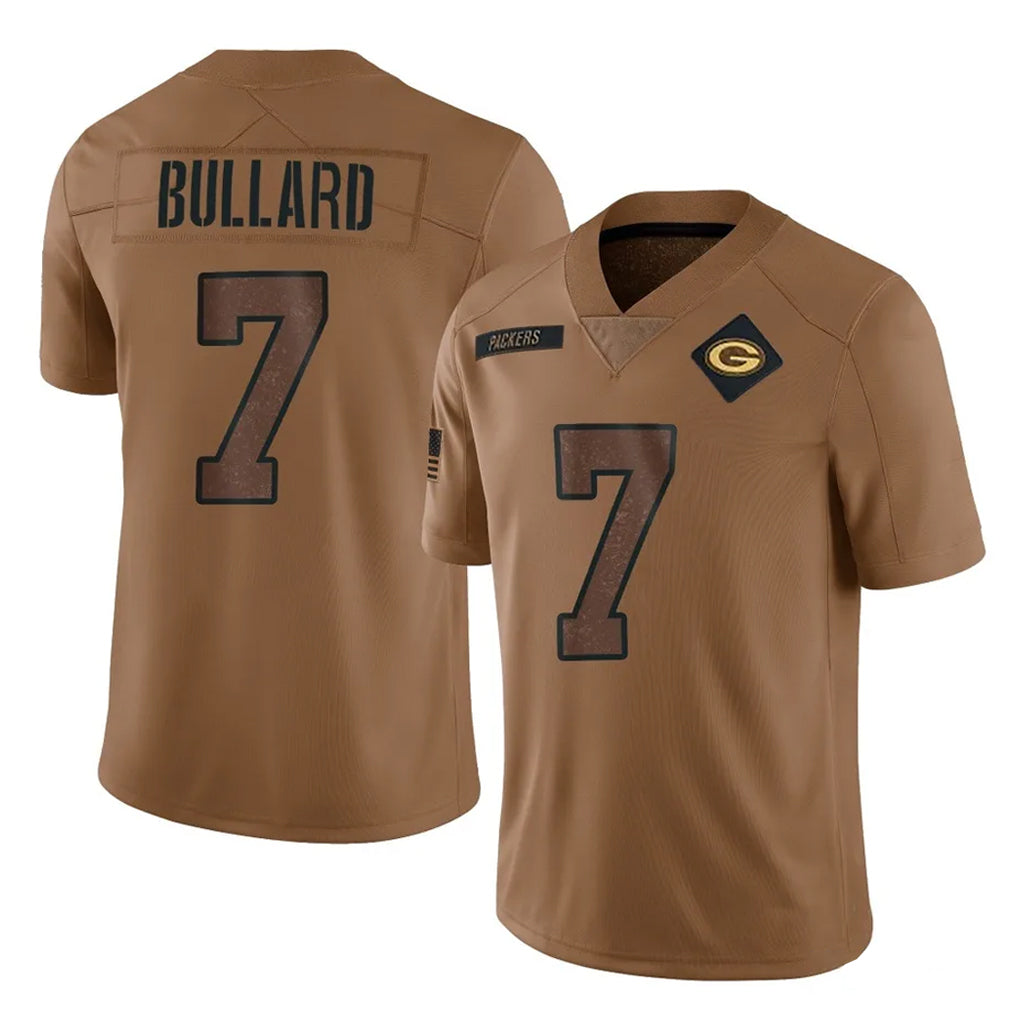 Blandc GB.Packers #7 Javon Bullard Player Brown Salute To Service Limited Stitched Jerseys