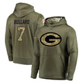 Blandc GB.Packers #7 Javon Bullard Player Olive Salute to Service Pullover Hoodies Home Game Stitched Jerseys