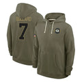 Blandc GB.Packers #7 Javon Bullard Player Olive Salute to Service Pullover Hoodies Limited Stitched Jerseys