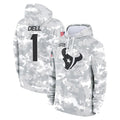 Blandc H.Texans #1 Tank Dell Player Arctic Camo Salute to Service Hoodies Limited Game Stitched Jerseys