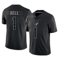 Blandc H.Texans #1 Tank Dell Player Black Reflective Limited Game Stitched Jerseys