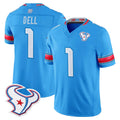 Blandc H.Texans #1 Tank Dell Player Blue 2026 Rivalries Vapor Limited Home Game Stitched jerseys