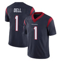Blandc H.Texans #1 Tank Dell Player Navy Limited Vapor Untouchable Home Game Stitched Jerseys