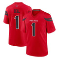 Blandc H.Texans #1 Tank Dell Player Red Alternate Home Game Stitched Jerseys
