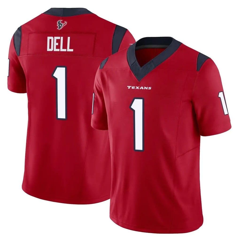 Blandc H.Texans #1 Tank Dell Player Red Limited Vapor F.U.S.E. Home Game Stitched Jerseys