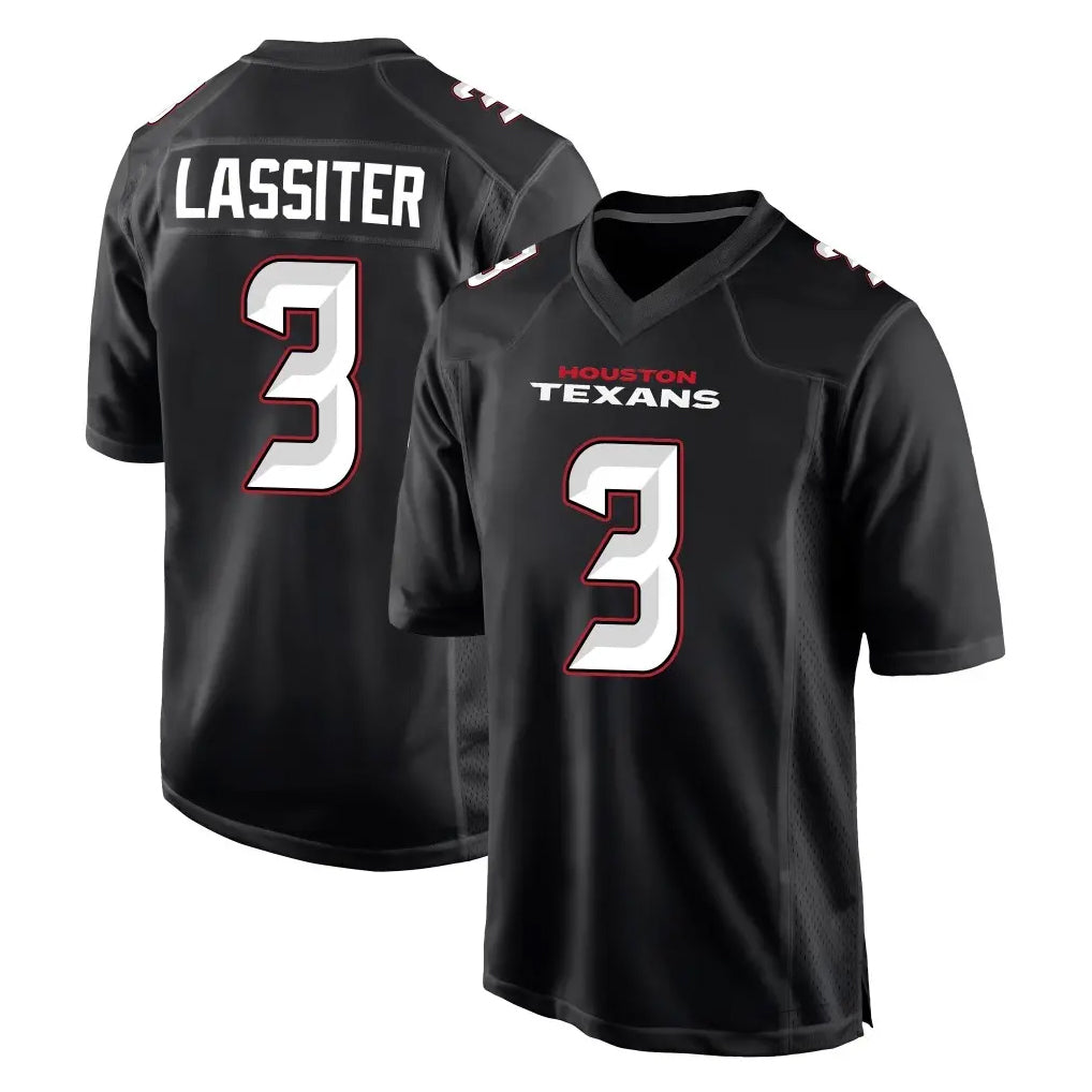 Blandc H.Texans #3 Kamari Lassiter Player Carbon Black Fashion Home Game Stitched Jerseys