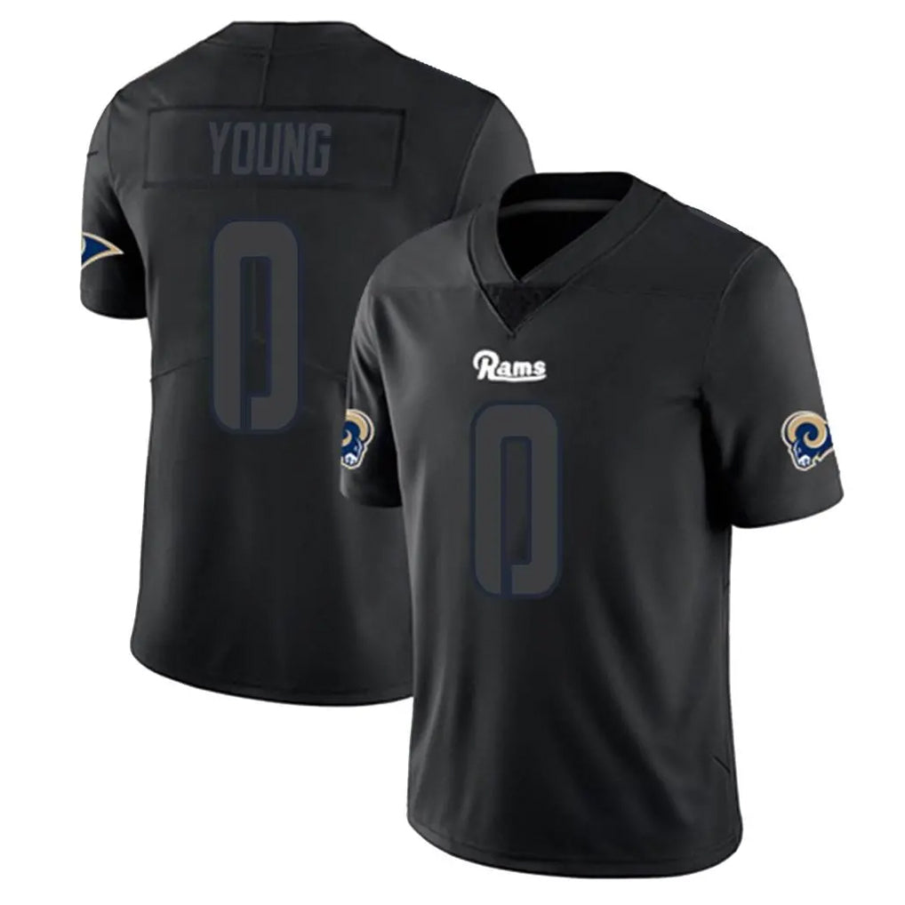 Blandc LA.Rams #0 Byron Young Player Black Impact Limited Home Game Stitched Jerseys
