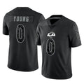 Blandc LA.Rams #0 Byron Young Player Black Limited Reflective Home Game Stitched Jerseys