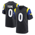 Blandc LA.Rams #0 Byron Young Player Black Midnight Rivalries Collection Home Game Stitched Jerseys