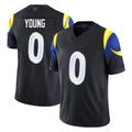 Blandc LA.Rams #0 Byron Young Player Black Midnight Rivalries Collection Limited Home Game Stitched Jerseys
