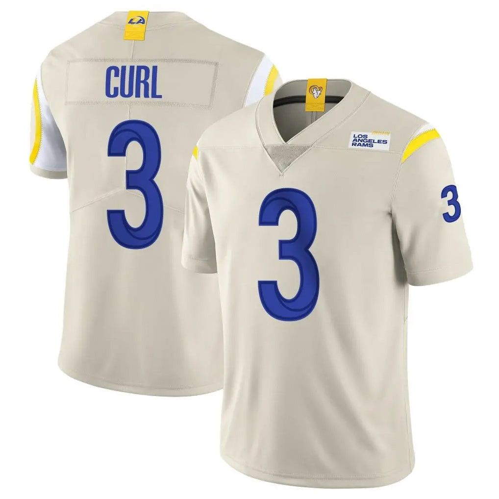 Blandc LA.Rams #3 Kam Curl Player Bone Limited Vapor Home Game Stitched Jerseys