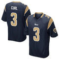Blandc LA.Rams #3 Kam Curl Player Navy Home Game Stitched Jerseys