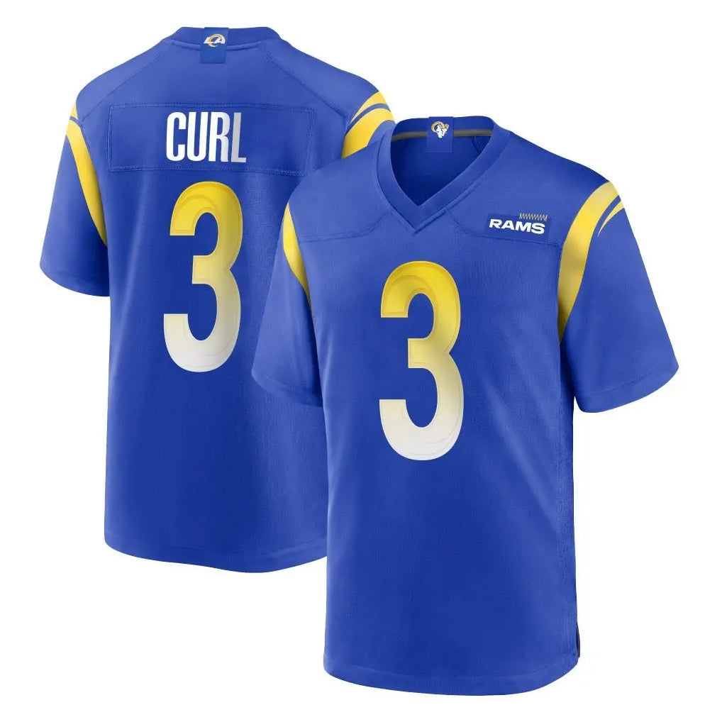 Blandc LA.Rams #3 Kam Curl Player Royal Home Game Stitched Jerseys
