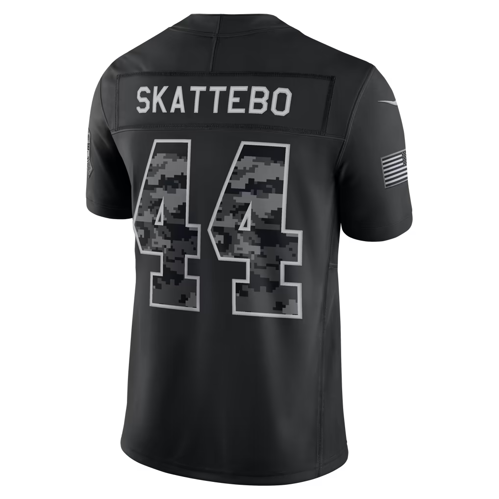 Blandc  NY.Giants #44 Cam Skattebo Black 2026 Salute to Service Stitched Limited Jersey